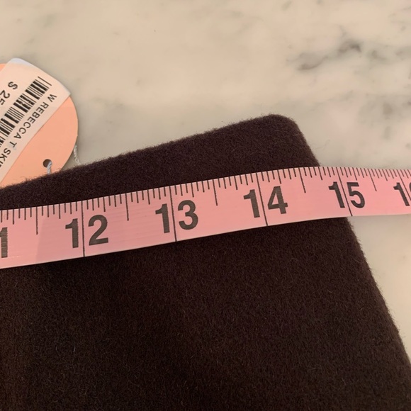 NWT Rebecca Taylor espresso wool pencil skirt with back vent detail size 4 - Picture 9 of 13